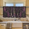 thumbnail image 2 of Yayeee Kitchen Curtains Tier Set of 2 Light Filtering 57"x36" Over Sink Window Panels, Dark Purple Floral Pattern, 2 of 7