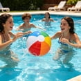 thumbnail image 5 of Inflatable Beach Balls 5 Pack PVC Multicolor Pool Party Summer Water Games Outdoor, 5 of 6