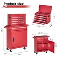 thumbnail image 5 of NETAJE Metal Tool Chest,2 in 1 Steel Rolling Tool Box & Cabinet On Wheels for Garage,Detachable Top Tool Box and Lockable Wheels Metal Tool Cart for Garage,5-Drawer, 5 of 7