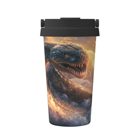 

Pofeuu Mythical Serpent Mountain Sunrise Print Coffee Mug Iced Coffee Tumbler Cup Double Wall Vacuum Leak-Proof Thermos Mug CoffeeThermos Travel Mug