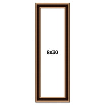 8x30 Frame Gold Brown Plein Air Vintage Solid Wood Picture Frame | 1.75 Inches Moulding Width |