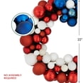 thumbnail image 6 of Northlight 3-Finish Patriotic Ornament Wreath - 22" - Red, White and Blue, 6 of 7