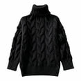thumbnail image 5 of Comdrip Oversized Sweaters for Women Cable Knit Turtleneck Casual Soft Cozy Long Sleeve Pullover Fall Winter Daily Office Sweaters Black 2Xl, 5 of 5