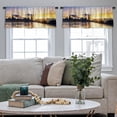 thumbnail image 5 of LALILO Kitchen Curtain Valance Big And Houses Dusk London Uk Rod Pocket Window Curtain 52"x 18" Set of 2, 5 of 7