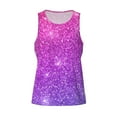 thumbnail image 4 of Easygdp Purple Glitter Men's Tank Top, Sleeveless Muscle T Shirts, Breathable, Quick-Dry, Loose for Gym, Running, Fitness - Small, 4 of 9