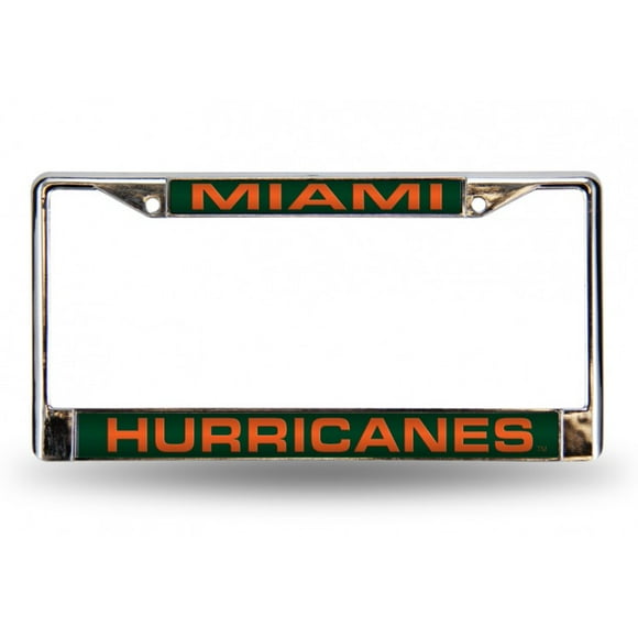Miami Hurricanes Laser Chrome License Plate Frame