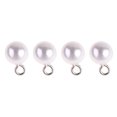 thumbnail image 3 of 100pcs Pearl Button Sweater Shirt Button Wedding Dress Pendant Decorative Beads Pearl Buttons Embellishments (White 10mm, 3 of 7