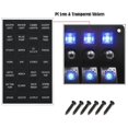 thumbnail image 3 of 6 Gang Marine Off Ignition Waterproof Toggle Rocker Switch Panel 12V/24V Blue, 3 of 10
