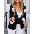 thumbnail image 6 of Michellecmm  Women Knit Sweaters Casual Cute Crochet Flower Button up Cardigans, 6 of 9