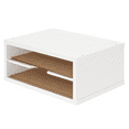 thumbnail image 3 of Ballucci File Organizer, 2-Tier Document Paper Sorter, Stackable Wood Desk Organizer Mail Holder, Monitor Stand with Storage Shelves, White, 3 of 7