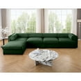 thumbnail image 3 of Modular Sectional Sofa with Storage, Cylindrical Backrest and Armrests Deep Comfortable Seating, and Supportive for Living Room,4 Seat L Shaped Sofa, Green Couch, 3 of 9