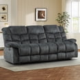 thumbnail image 6 of Bonzy Home 3-Seat Reclining Sofa with Adjustable Backrest, Manual Recliner Couch set with Overstuffed Headrest & Armrest, Living Room Furniture Set, Gray, 6 of 7