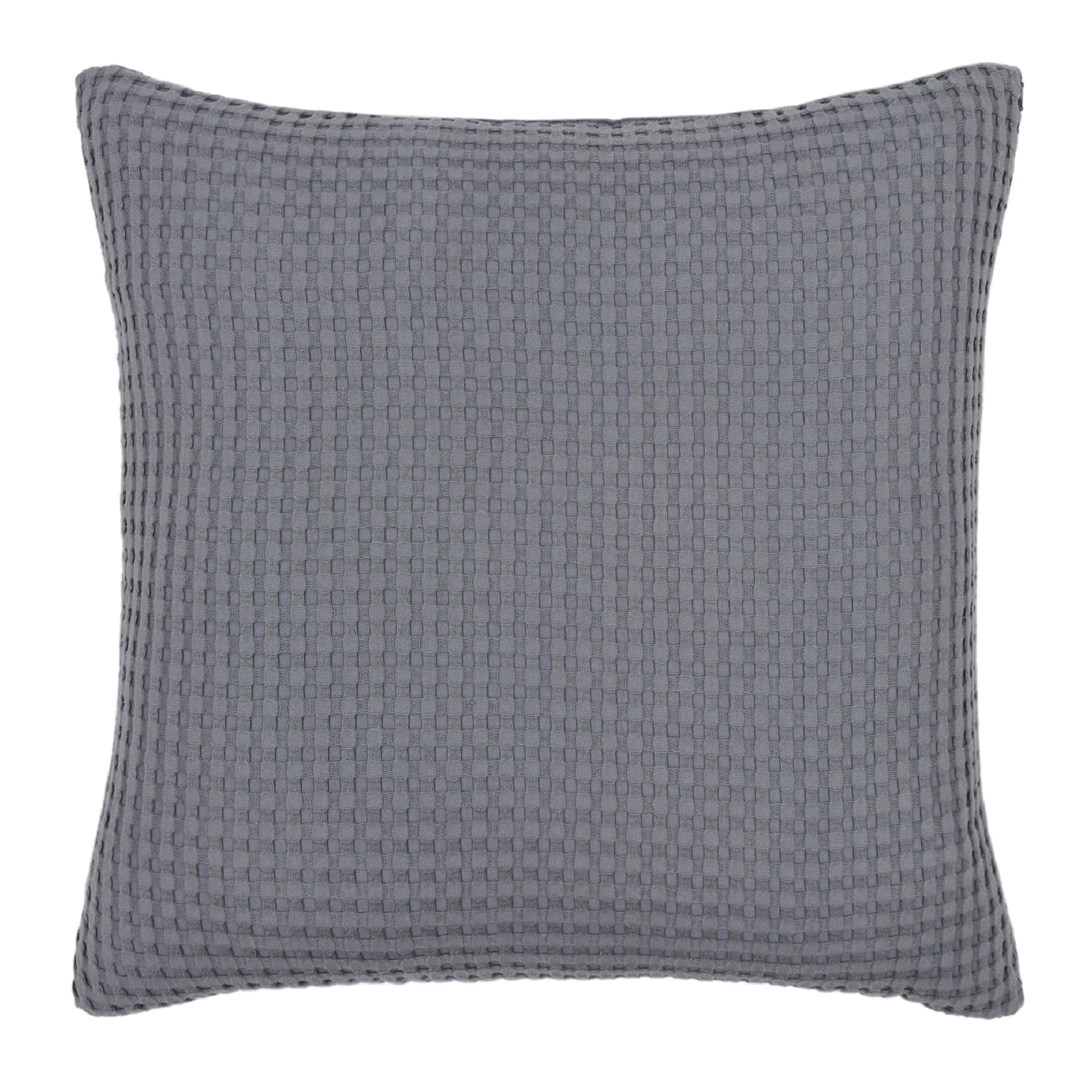Mainstays Waffle Pillow Cover, 18" x 18", 2 pack, Soothing Grey