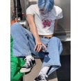 thumbnail image 4 of Camiseta de algodón con estampado gráfico punk Y2K para hombre, cuello redondo corto, ropa urbana gótica, camisetas de manga corta, ropa para hombre, 4 of 6