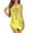 Yellow, variant on Women Fishnet Mesh Mini Slip Dress Solid Color Sleeveless Cutout Rhinestone Trim Sleepwear Spring Summer Home Stretchy Breathable Lingerie Outfit Night