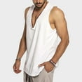 thumbnail image 6 of Rigardu tanks for men mens tank top Men's Fashion Spring And Summer Casual Sleeveless V Neck Solid Color Pullover Undershirt Men's Sports Undershirts White + L, 6 of 6