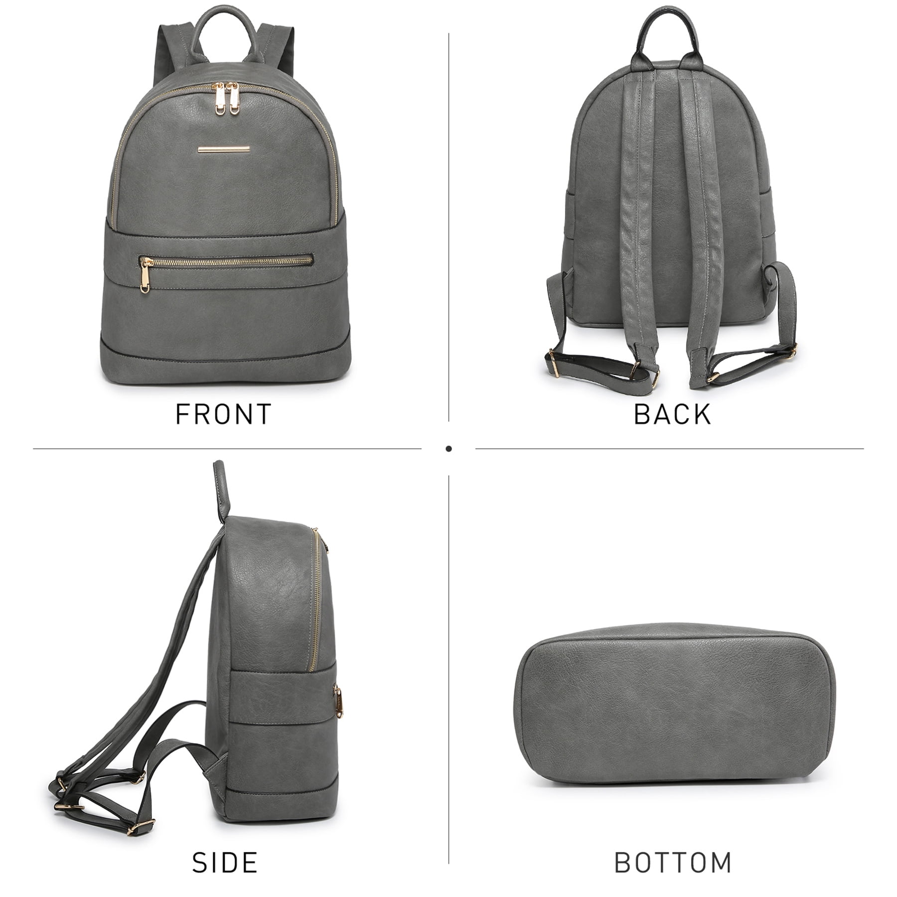 Vansarto Women Fashion Zipper Medium Backpack Purse Faux 