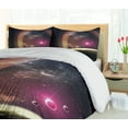 thumbnail image 5 of Ambesonne Galaxy Duvet Cover Sets, Nabula Dust with Stars, 2-King, Dark Grey Magenta, 5 of 7