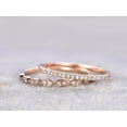 thumbnail image 5 of 0.50 Carat 2 pcs Real Moissnaite Stacking Curved Design art deco wedding band anniversary Ring Silver 18k Rose Gold Plating set, 5 of 9