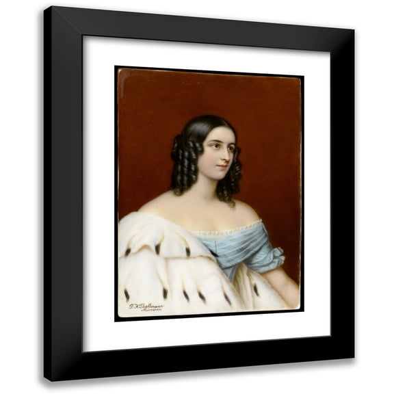 Franz Xaver Thallmaier 11x14 Black Modern Framed Museum Art Print Titled - Porcelain Portrait Plaque of Caroline Von Oettingen