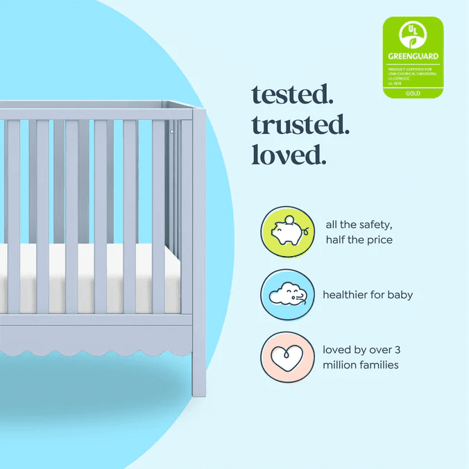 daVinci Sammy Scallop 4 in 1 Convertible Crib, Powder Blue