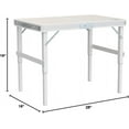 thumbnail image 3 of WYDK 3FT Small Camping Table Adjustable Height Aluminum Folding Table for Picnic Party BBQ, Plastic RV Suitcase Table Portable Lightweight Fold Up Utility Outdoor Tables with Carrying Handle,White, 3 of 7