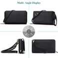 thumbnail image 3 of Peacocktion Cartera para mujer, tarjetero de crédito con RFID, gran capacidad, 2 correas, Negro, Small, 3 of 5