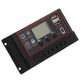 thumbnail image 4 of Controlador de carga solar Panel solar Regulador inteligente de batería con puerto USB dual 12V/24V PWM Parámetro automático Pantalla LCD ajustable 20A, 4 of 12