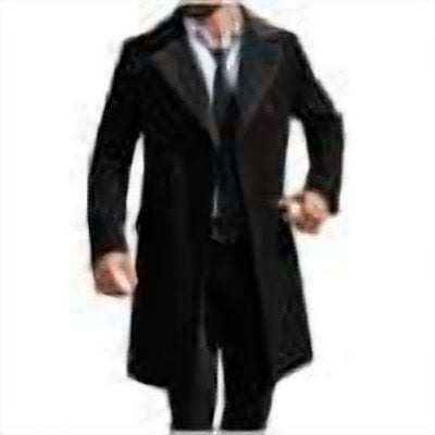 OHMZYZO Mens Trench Coat Double Breasted Notched Collar Fleece