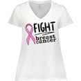 thumbnail image 3 of Inktastic Fight Breast Cancer Pink Ribbon Women's Plus Size V-Neck T-Shirt, 3 of 5