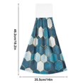 thumbnail image 6 of Yayeee Kitchen Hanging Hand Towels Set of 2 with Loop Bathroom Absorbent Tie Towel, Dark Blue Hexagon Patterns, 6 of 7