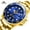 Gold Blue, variant on Classic Quartz Watch Man Waterproof Stainless Steel Wristwatches for Men Relogio Masculino