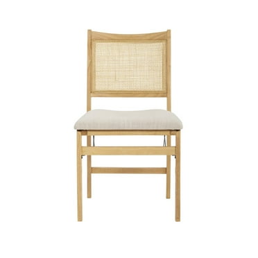Powell Bina Rattan Cane Folding Dining Side Chair, Beige