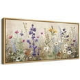 thumbnail image 4 of IDEA4WALL Extra Large Framed Canvas Print Wall Art Vintage Botanical Elegance Pastel Wildflower Illustrations Antique Wall Decorative Oversized Artwork Relax/Calm for Living Room - 60"x30", 4 of 5