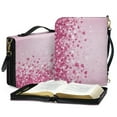thumbnail image 4 of ZUXONGSY Valentine's Day Pink Heart Print Pu Leather Bible Cover Case for Men Women Lightweight Bible Carrier Sturdy Bible Holder with Pen Holder for Bible Study, -XL, 4 of 7