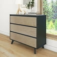 thumbnail image 5 of Max & Lily Solid Wood Scandinavian 3 Drawer Dresser, Black/Blonde, 5 of 8