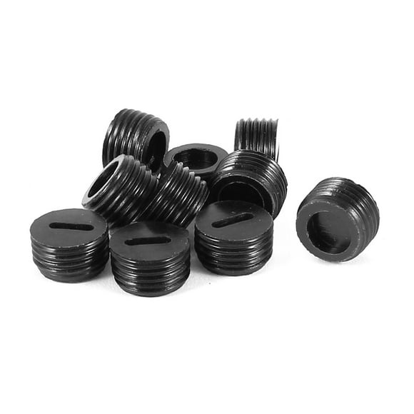 Unique Bargains 10 Pcs Electric Tool 10mm Dia External Thread Carbon Brush Holder Cap Black