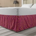thumbnail image 1 of Abstract Bed Skirt, Fish Scale Inspired Wavy Pointy Motifs with Pinkish and Purplish Funky Stripes, Elastic Bedskirt Dust Ruffle Wrap Around for Bedding Decor, 4 Sizes, Multicolor, by Ambesonne, 1 of 2
