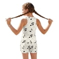 thumbnail image 2 of Xoenoiee Music Note Plaid Print Girls Tankini Swimsuit 2 Piece Bathing Suits for Girl Round Neck Swim Tank Top and Bottoms for Swimming Beach Travel, 6-7 Years, 2 of 7
