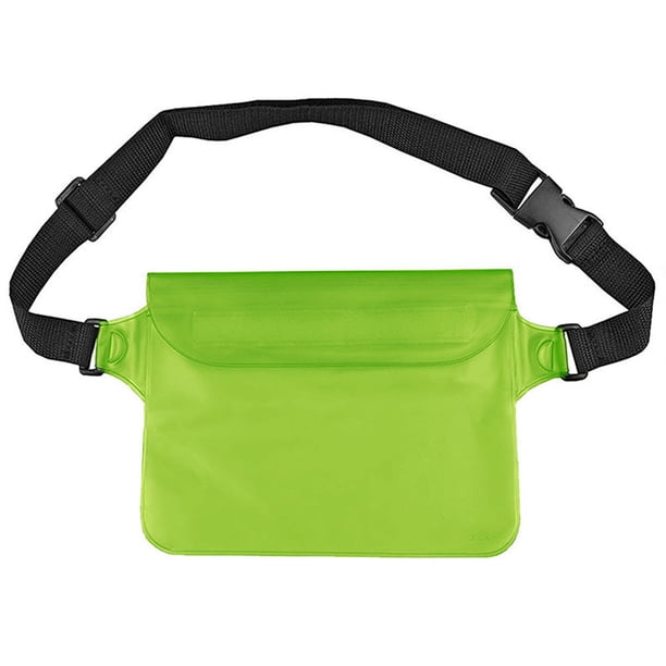 WDOplteas Riñonera para Natación Impermeable Gran Capacidad para en Barco Y Playa (verde)