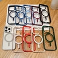 thumbnail image 2 of Candy Color Bumper Transparent For Magsafe Magnetic Case For iPhone 14 11 12 13 15 Pro Max Mini X XS XR 8 7 Plus SE Clear Cover, 2 of 5