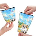 thumbnail image 3 of Xecao French Bulldog Sunflowers Bubbles Print Telescopic Pencil Bag Pen Holder Pop Up Stationery Case Stand-up Retractable Transformer Bag Standing Organizer, 3 of 6