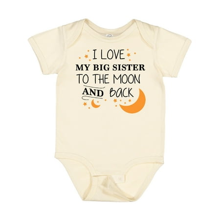 

Inktastic I Love My Big Sister to the Moon and Back Gift Baby Boy or Baby Girl Bodysuit