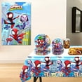 thumbnail image 3 of Cartoon Party decoration 41 pieces cartoon theme disposable tableware set includes 20 paper plates in two sizes, 20 paper towels, 1 waterproof cartoon character tablecloth, 3 of 4