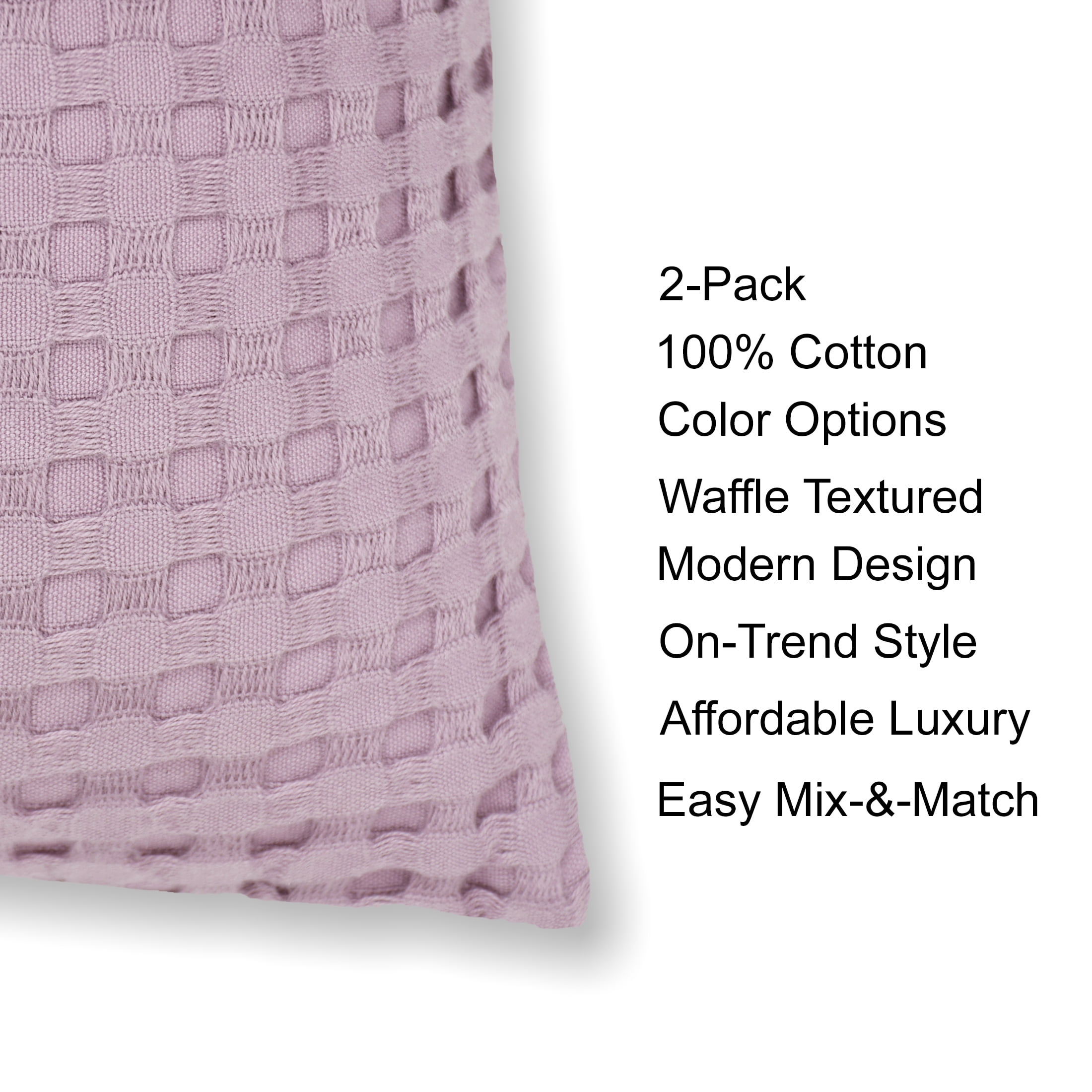 Mainstays Waffle Knit Pillow, 18" x 18", Purple