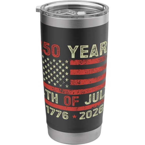 Usa 250th Anniversary 4th of July Independence American Flag Stainless Steel Insulated Tumbler
