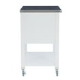 thumbnail image 3 of Linon Kerr 2-Drawer 2-Tier Mobile Serving Cart with Stainless Steel Top, 22" Length, White, 3 of 20