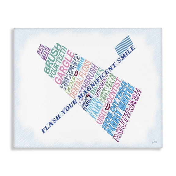 Stupell Industries Contemporary Flash Your Smile Typography Bathroom Canvas Art, 20 x 16, by Janet White