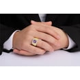 thumbnail image 2 of RYLOS Mens Rings 14K Yellow Gold Designer Round Gemstone &  Sparkling Diamond Ring Amethyst February Birthstone Rings For Men, Men's Rings, Gold Rings Sizes 8 - 13, 2 of 7