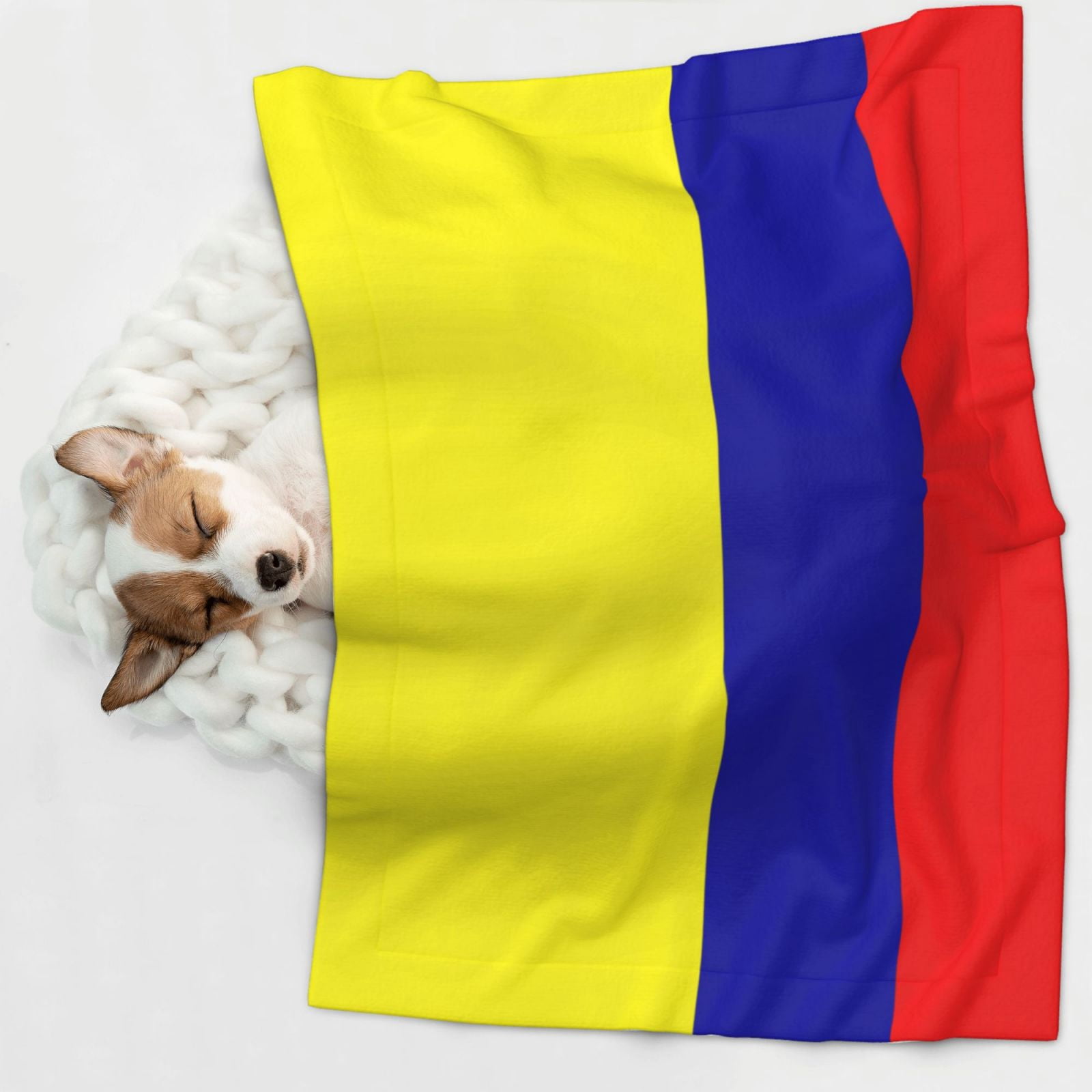 Flannel Throw Dog Blanket Colombian Flag Soft Warm Print Pet Blankets for Small Dog Cat Puppy